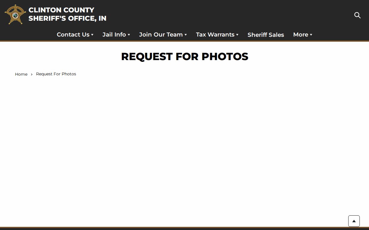Clinton County official booking photo request interface