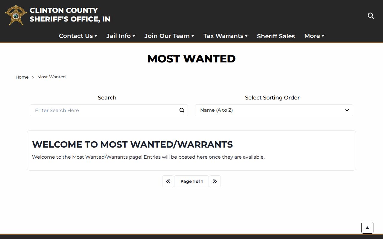 Clinton County wanted fugitives official placeholder list